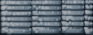 line V1, 2013, Wasserfarben auf Holzkarton, 49.5 x 19.5 cm