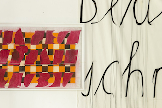 Frenzi Rigling, Béatrice, Textil auf Leinwand, 300 x 200 cm