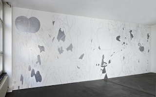Barbara Maria Meyer, a singular garden 2011, Filzstift/Acryl/Wandmalerei, 968 x 320 cm