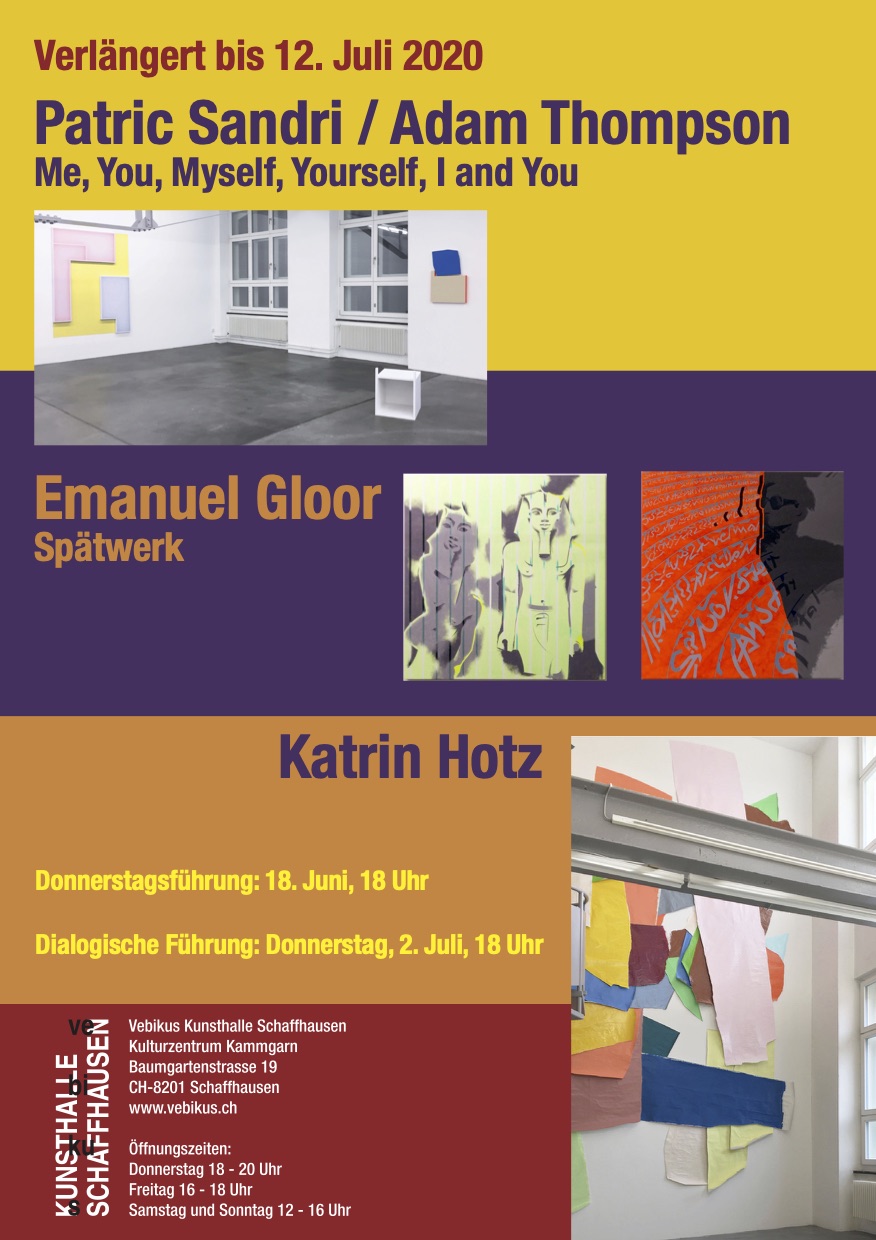 Ausstellung 7.3. – 19.4.2020: Patric Sandri und Adam Thompson / Emanuel Gloor / Katrin Hotz post thumbnail image