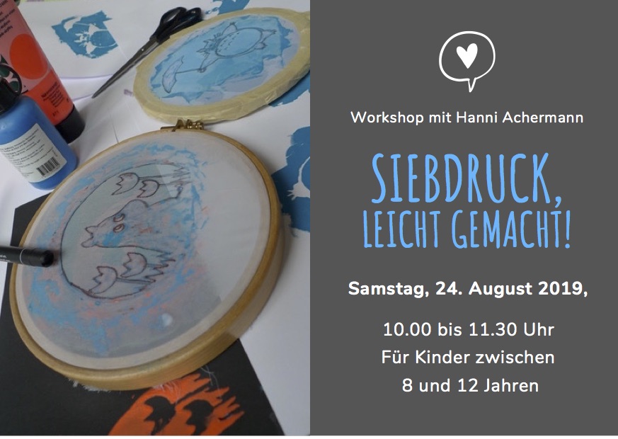 24.8.2019: Workshop Siebdruck leicht gemacht! Workshop in der Ausstellung «Textur. Sprache und Erzählung in der Kunst». Für Kinder. post thumbnail image